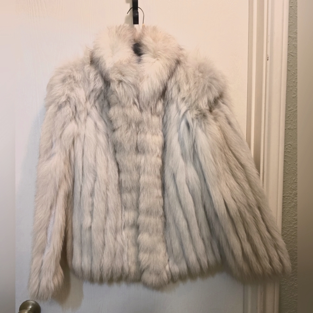 Saga Fox - "Genuine" Blue Fox Fur Vintage Coat Medium